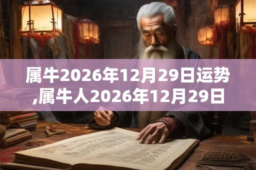 属牛2026年12月29日运势,属牛人2026年12月29日财运,生肖牛2026年12月29日运势 属牛2026年12月29日运势,属牛人2026年12月29日财运,生肖牛2026年12月29日运势