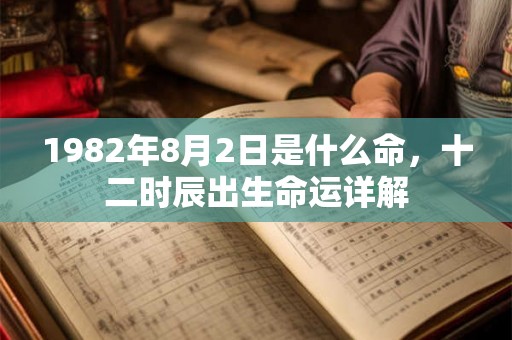 1982年8月2日是什么命，十二时辰出生命运详解