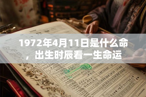 1972年4月11日是什么命，出生时辰看一生命运
