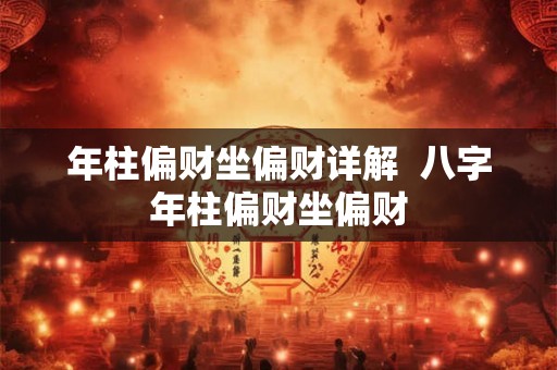 年柱偏财坐偏财详解  八字年柱偏财坐偏财