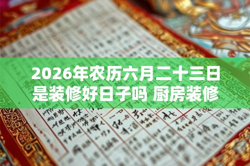 2026年农历六月二十三日是装修好日子吗 厨房装修禁忌