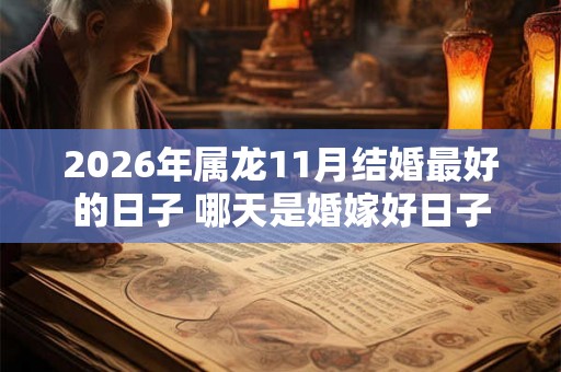 2026年属龙11月结婚最好的日子 哪天是婚嫁好日子