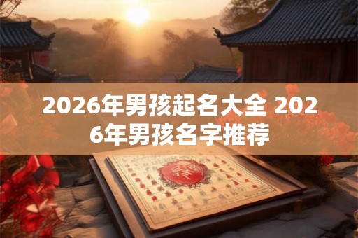2026年男孩起名大全 2026年男孩名字推荐