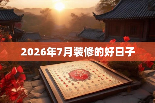 2026年7月装修的好日子