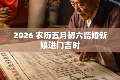 2026 农历五月初六结婚新娘进门吉时