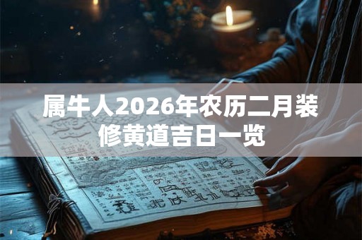 属牛人2026年农历二月装修黄道吉日一览