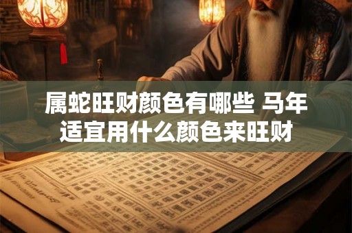 属蛇旺财颜色有哪些 马年适宜用什么颜色来旺财