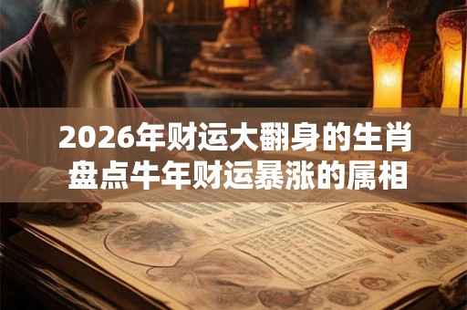2026年财运大翻身的生肖 盘点牛年财运暴涨的属相