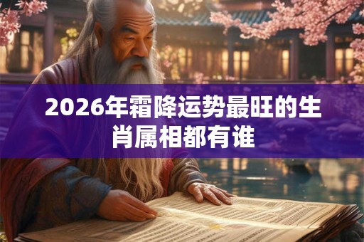 2026年霜降运势最旺的生肖属相都有谁