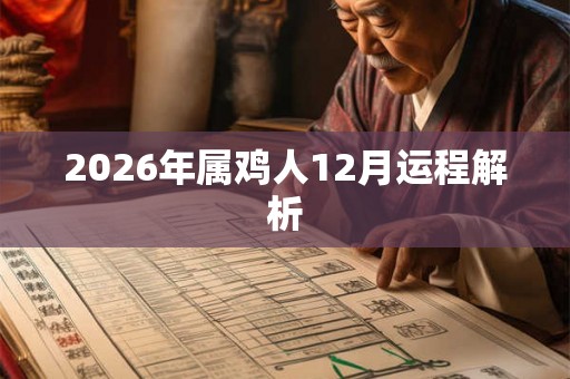 2026年属鸡人12月运程解析