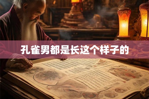 孔雀男都是长这个样子的