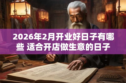 2026年2月开业好日子有哪些 适合开店做生意的日子