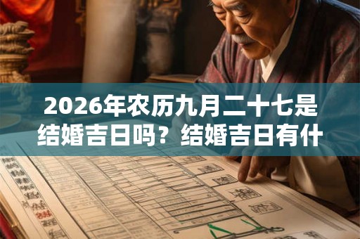 2026年农历九月二十七是结婚吉日吗？结婚吉日有什么讲究？