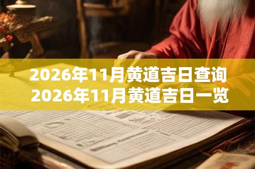 2026年11月黄道吉日查询 2026年11月黄道吉日一览表