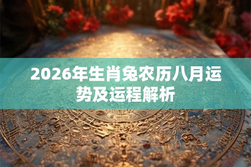 2026年生肖兔农历八月运势及运程解析
