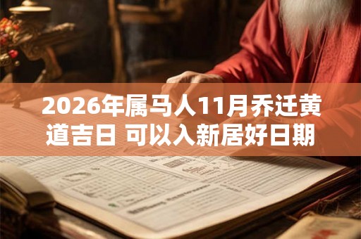 2026年属马人11月乔迁黄道吉日 可以入新居好日期