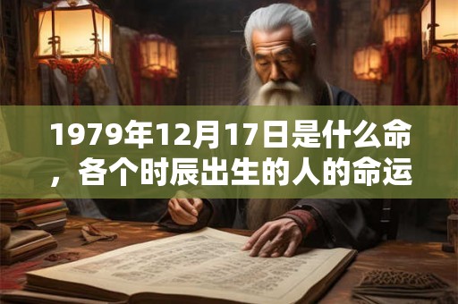1979年12月17日是什么命，各个时辰出生的人的命运