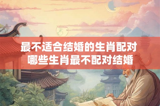 最不适合结婚的生肖配对 哪些生肖最不配对结婚