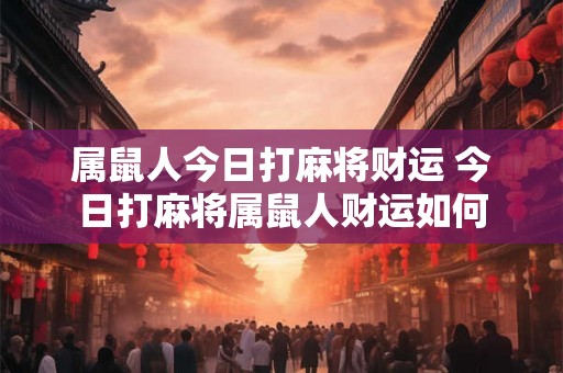 属鼠人今日打麻将财运 今日打麻将属鼠人财运如何