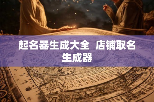 起名器生成大全  店铺取名生成器