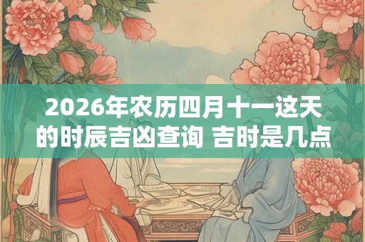 2026年农历四月十一这天的时辰吉凶查询 吉时是几点