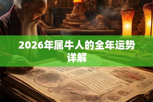 2026年属牛人的全年运势详解