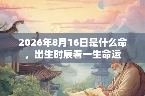 2026年8月16日是什么命，出生时辰看一生命运