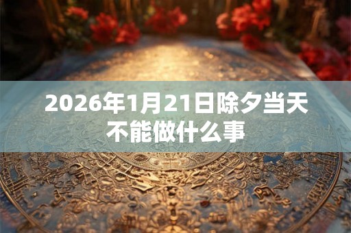 2026年1月21日除夕当天不能做什么事