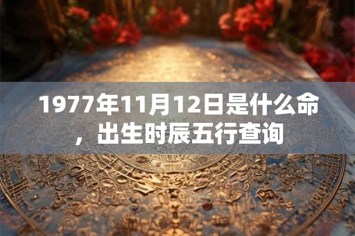 1977年11月12日是什么命，出生时辰五行查询