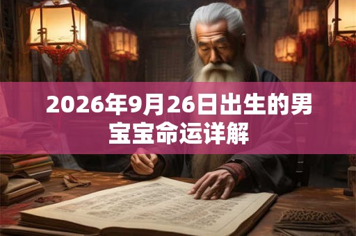 2026年9月26日出生的男宝宝命运详解