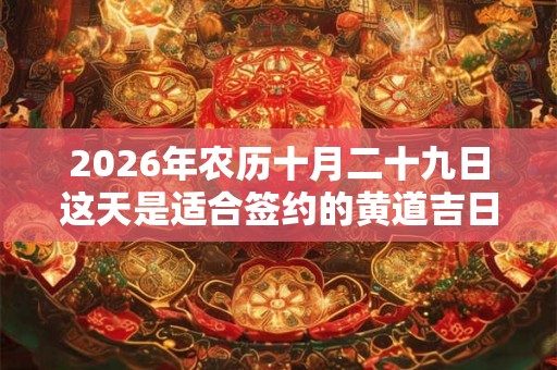 2026年农历十月二十九日这天是适合签约的黄道吉日吗? 2026年农历十月二十九日这天是适合签约的黄道吉日吗?