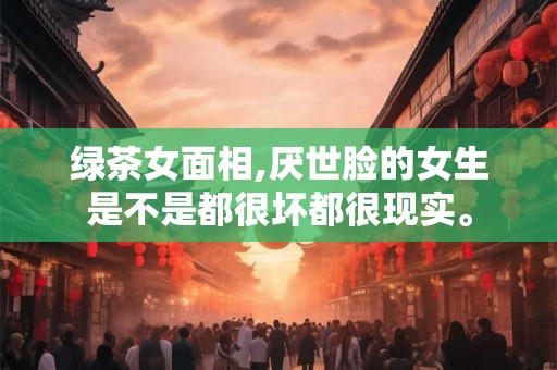 绿茶女面相,厌世脸的女生是不是都很坏都很现实。