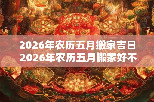 2026年农历五月搬家吉日 2026年农历五月搬家好不好