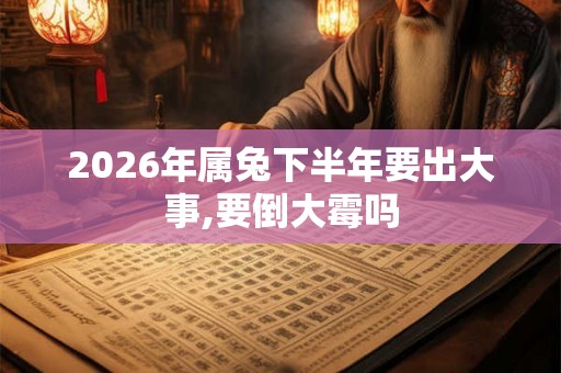 2026年属兔下半年要出大事,要倒大霉吗