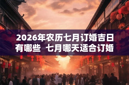 2026年农历七月订婚吉日有哪些  七月哪天适合订婚