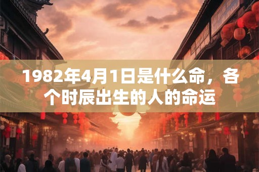 1982年4月1日是什么命，各个时辰出生的人的命运