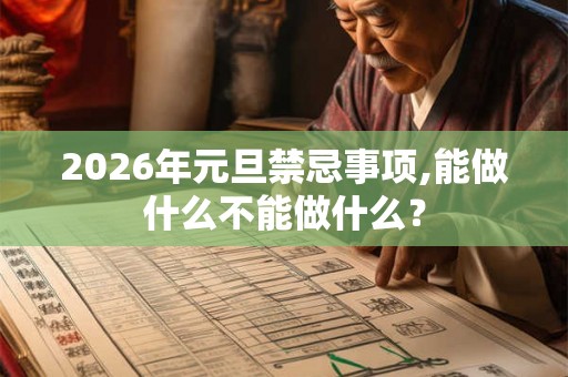 2026年元旦禁忌事项,能做什么不能做什么？