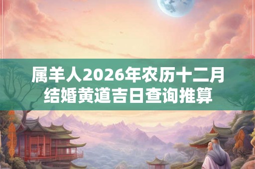 属羊人2026年农历十二月结婚黄道吉日查询推算