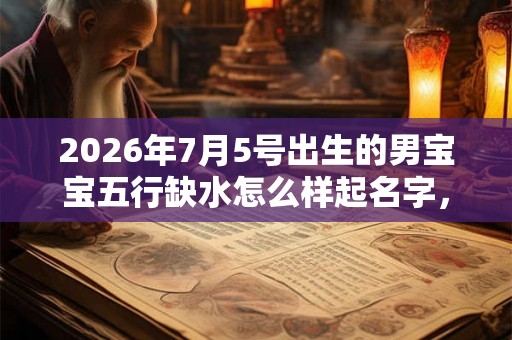2026年7月5号出生的男宝宝五行缺水怎么样起名字，好名推荐