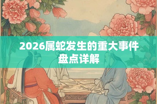 2026属蛇发生的重大事件盘点详解