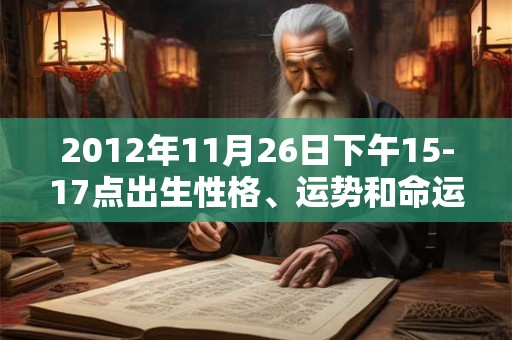 2012年11月26日下午15-17点出生性格、运势和命运 2012年11月26日下午15-17点出生性格、运势和命运