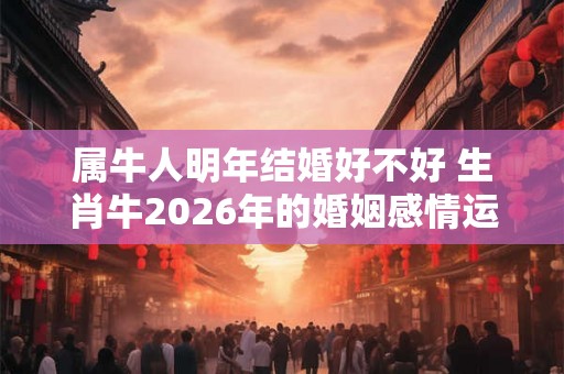 属牛人明年结婚好不好 生肖牛2026年的婚姻感情运势