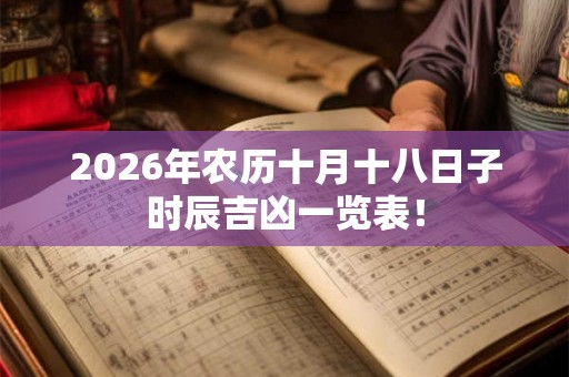 2026年农历十月十八日子时辰吉凶一览表！
