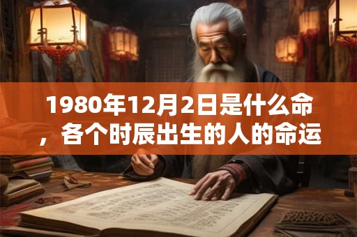 1980年12月2日是什么命，各个时辰出生的人的命运