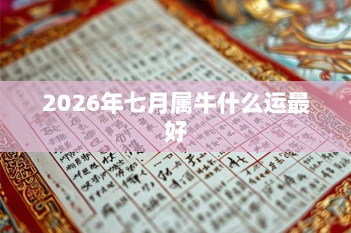 2026年七月属牛什么运最好 2026年七月属牛什么运最好