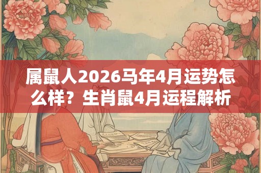属鼠人2026马年4月运势怎么样？生肖鼠4月运程解析