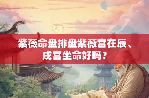 紫薇命盘排盘紫薇宫在辰、戌宫坐命好吗？