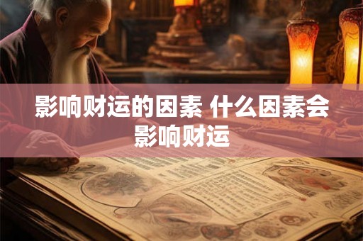 影响财运的因素 什么因素会影响财运