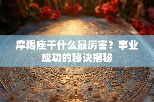 摩羯座干什么最厉害？事业成功的秘诀揭秘