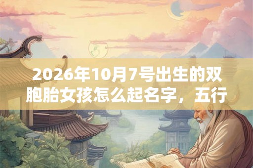 2026年10月7号出生的双胞胎女孩怎么起名字，五行属什么？